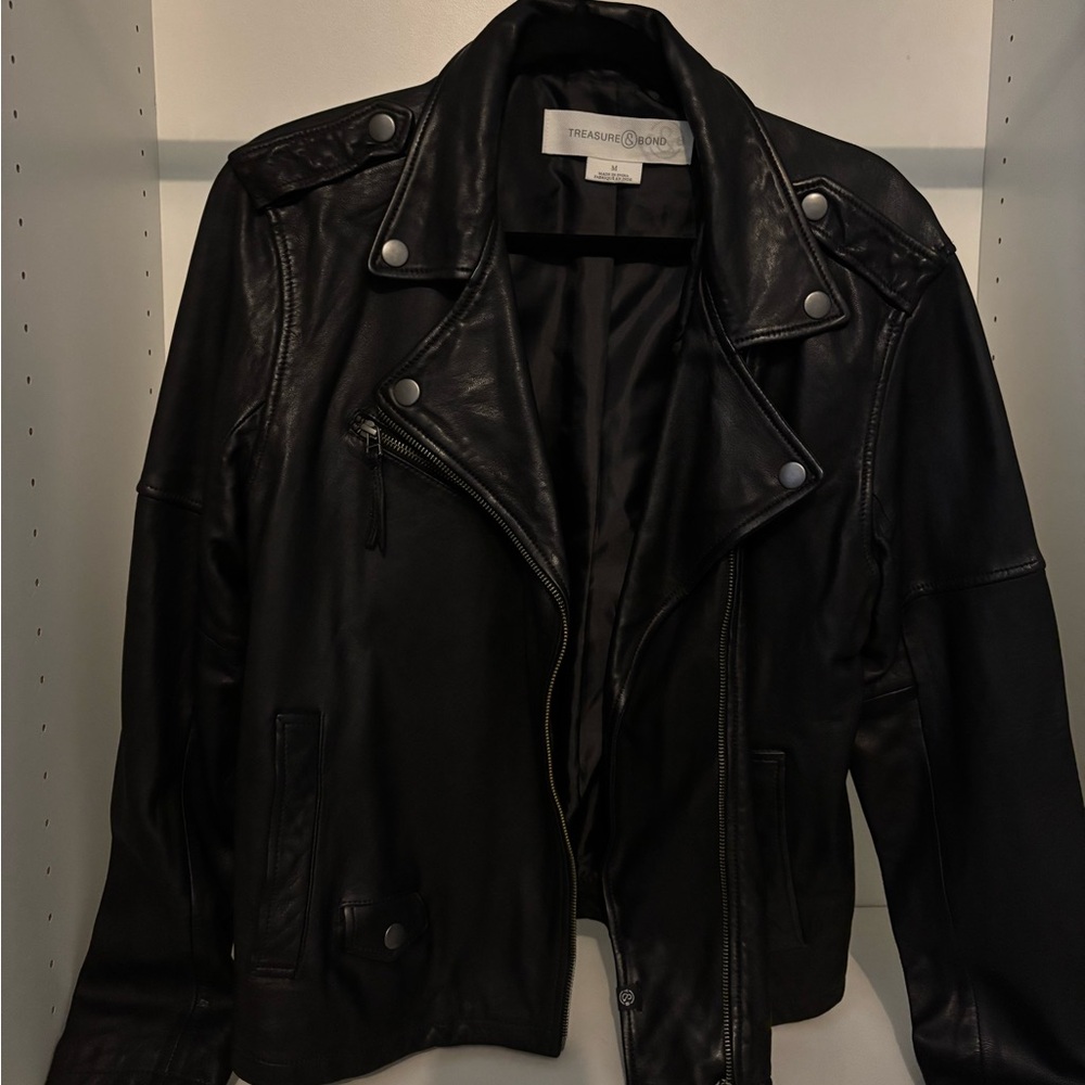 Chic Black Leather Jacket - NWOT - Never Worn
